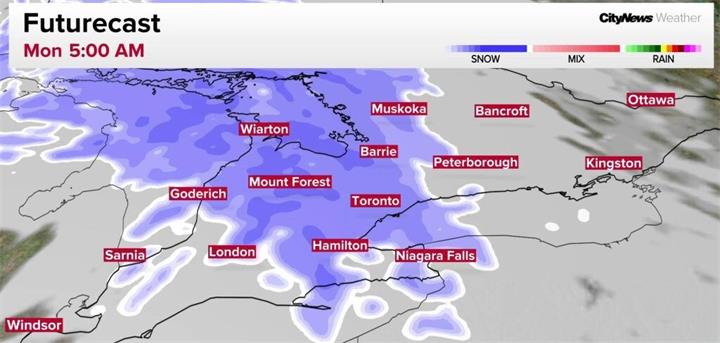 周一早晨，多伦多及大多伦多地区普降大雪，早高峰通勤受到影响1