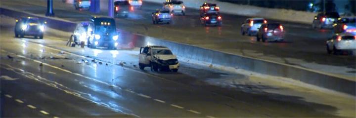 布兰普顿410号高速深夜连环事故 一名男子重伤危及生命1