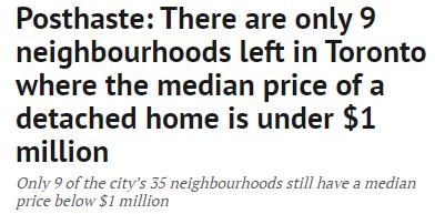 仅剩9个!多伦多中位价不足百万的独立屋仅剩这些社区2 仅剩9个!多伦多中位价不足百万的独立屋仅剩这些社区2
