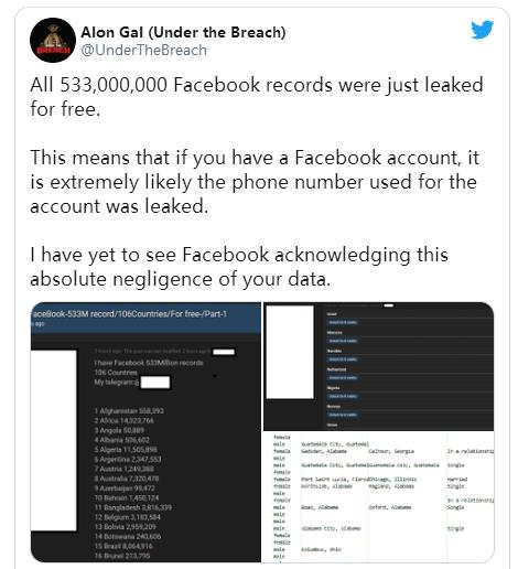 扎克伯格摊上事了！Facebook被曝光！5亿用户个人信息被泄露7