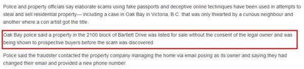 人去楼空！BC省业主回国后房产被骗！所有权转到骗子名下！挂牌出售3