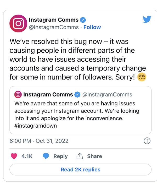 全世界的网友炸了！INS 软件出了个大BUG，开始抛售股票市值缩水2