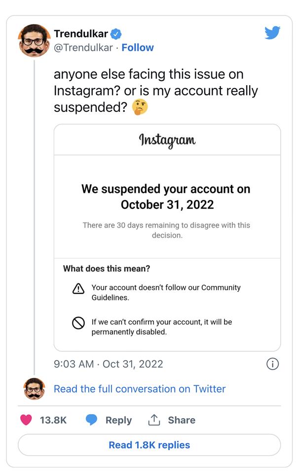 全世界的网友炸了！INS 软件出了个大BUG，开始抛售股票市值缩水3