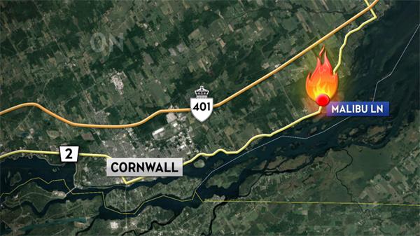 安省Cornwall 附近的“多处”房屋着火。1