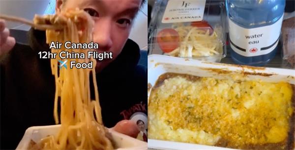 加拿大人在 TikToker 对他在飞往中国的 12 小时加航航班上吃的所有东西进行了评分1