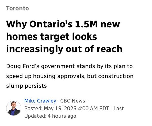 安省最新预算揭示住房建设的危机，建150万套承诺恐难兑现3