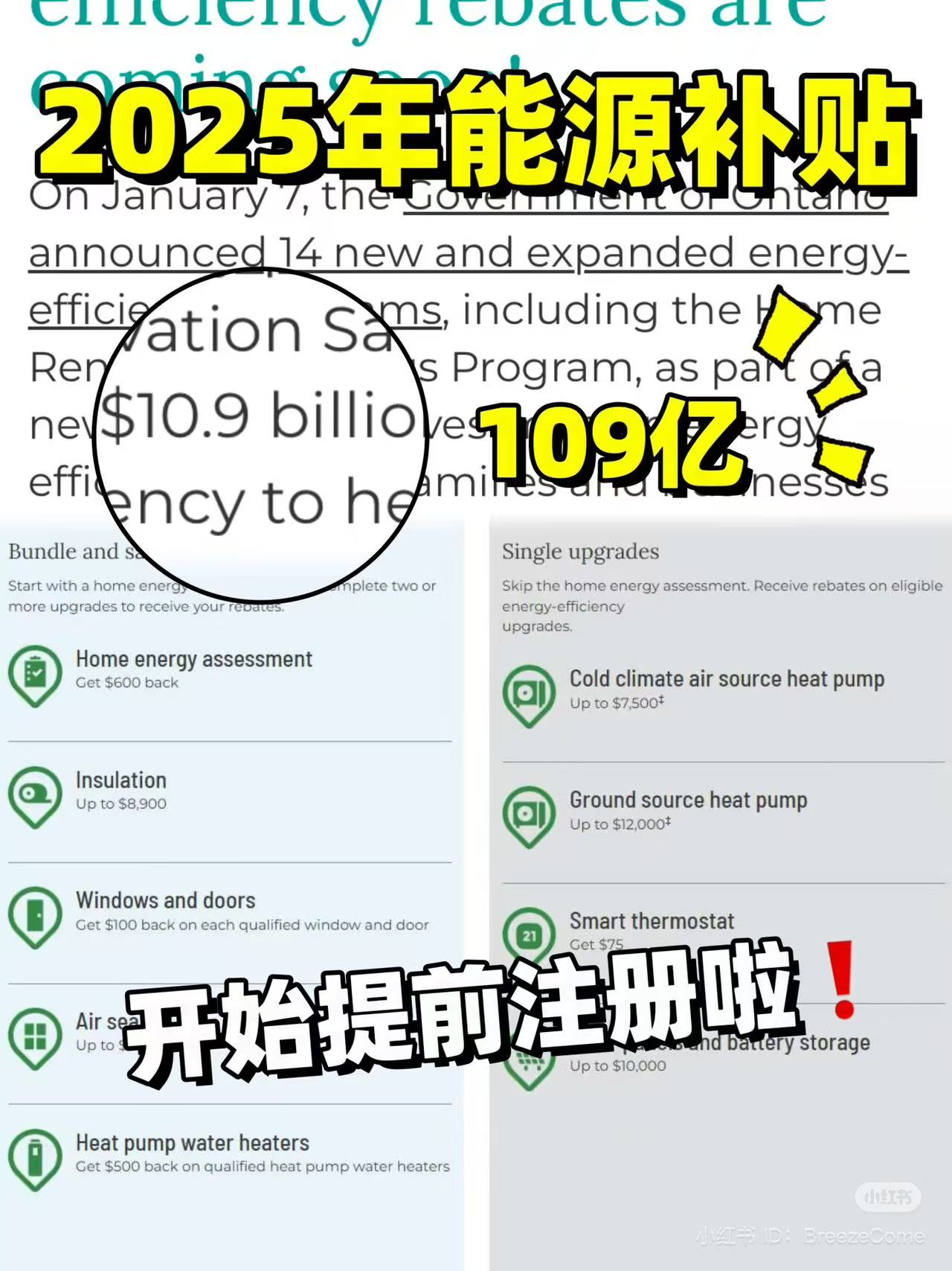 2025年最新安省能源补贴政策出台啦